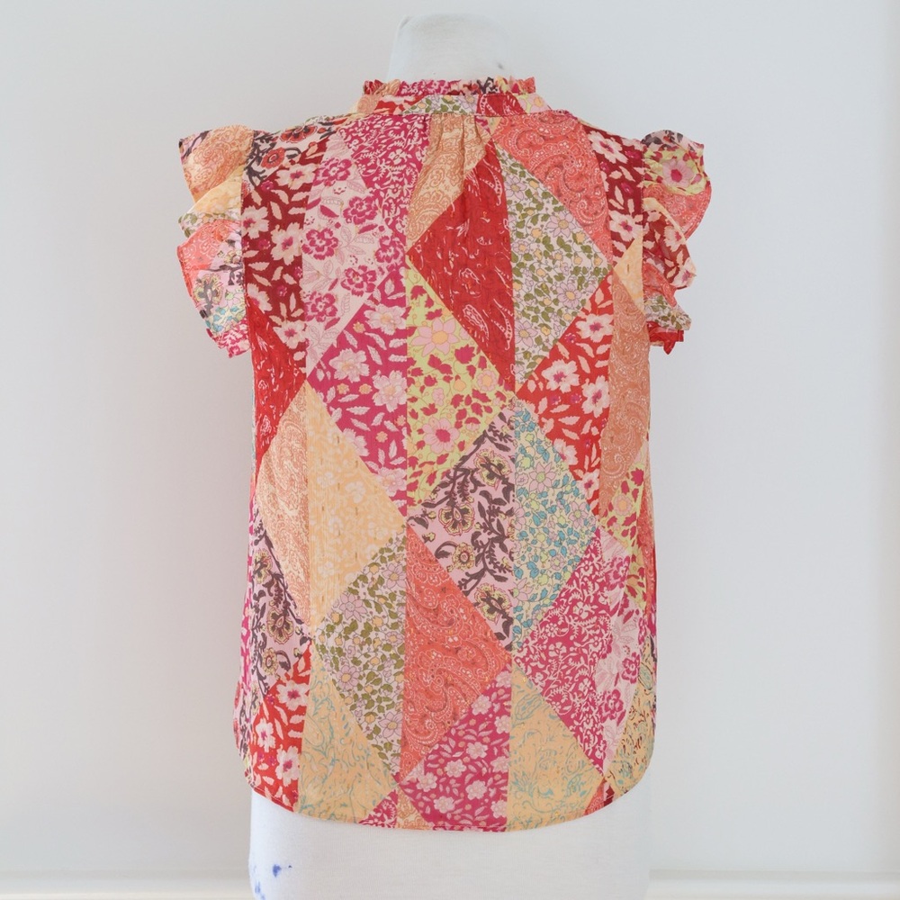 Maison d’Amelie Paris Anthropologie Boho Floral Patchwork Blouse Size XS - Picture 2 of 6
